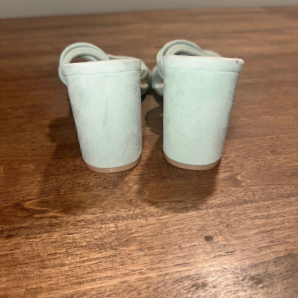 NWOB Stuart Weitzman Twist Block Suede Mules - image 6